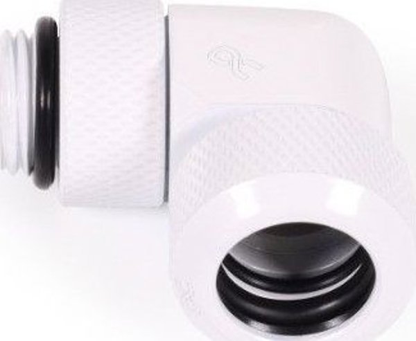 Alphacool Alphacool Eiszapfen Anschluss 90 Grad G1/4 Zoll AG auf 16mm AD Hardtube - drehbar, - Wei