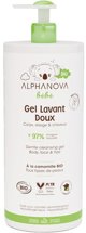 Alphanova Bebe Bio, Απαλό τζελ καθαρισμού για βρέφη 2 σε 1, 1000 ml