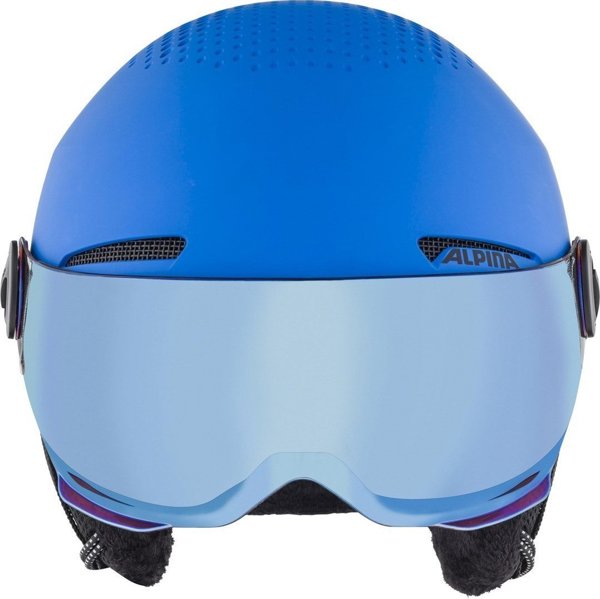 Κράνος Σκι Alpina Zupo Visor Q-Lite, Με Προστατευτική Ζελατίνα, Μπλε Ματ, 54-58cm