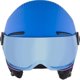 Κράνος Σκι Alpina Zupo Visor Q-Lite, Με Προστατευτική Ζελατίνα, Μπλε Ματ, 54-58cm