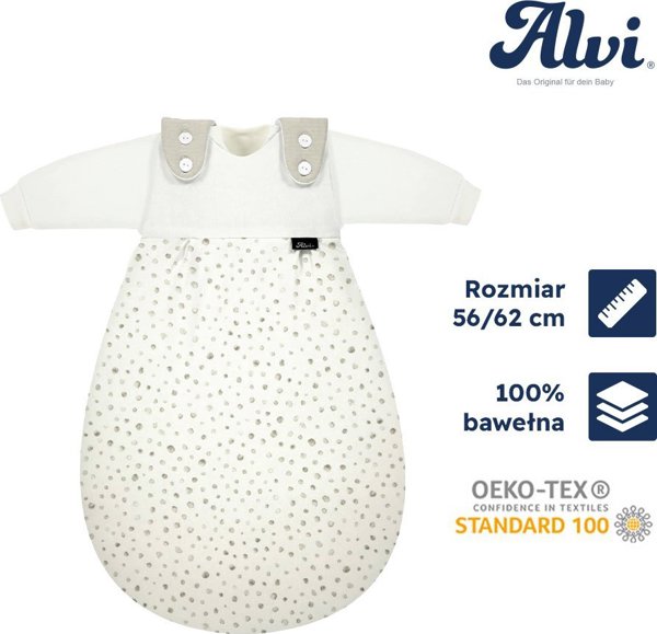 Alvi ALVI Baby-Mäxchen, υπνόσακος 3 τεμαχίων Jersey Aqua Dot 56/62 14222442 5900672930665