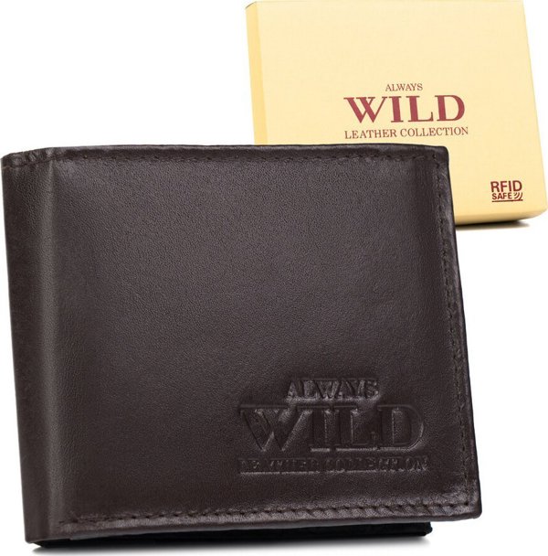 Always Wild Λεπτό ανδρικό πορτοφόλι από φυσικό δέρμα Always Wild NoSize