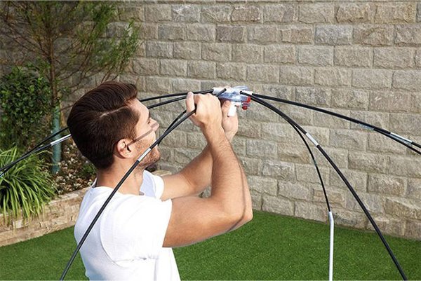 Amazon Bestway Παιδική Πισίνα με Σκελετό και Σκίαστρο Steel Pro UV Careful 8' x 20/2.44m x 51cm 56432