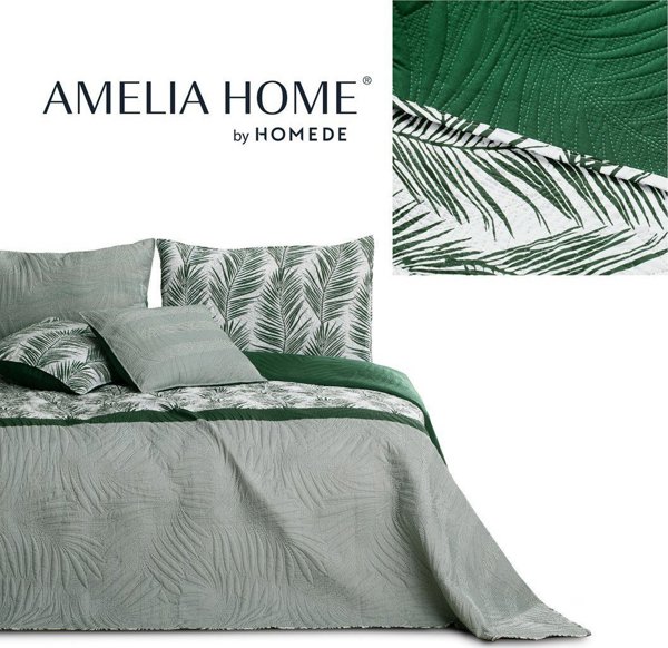 Κουβερλί καπιτονέ διπλής όψης TROPICAL 170X210 πράσινο AmeliaHome