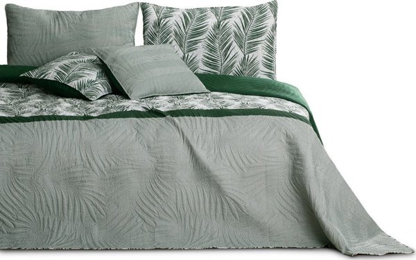 Κουβερλί καπιτονέ διπλής όψης TROPICAL 170X210 πράσινο AmeliaHome