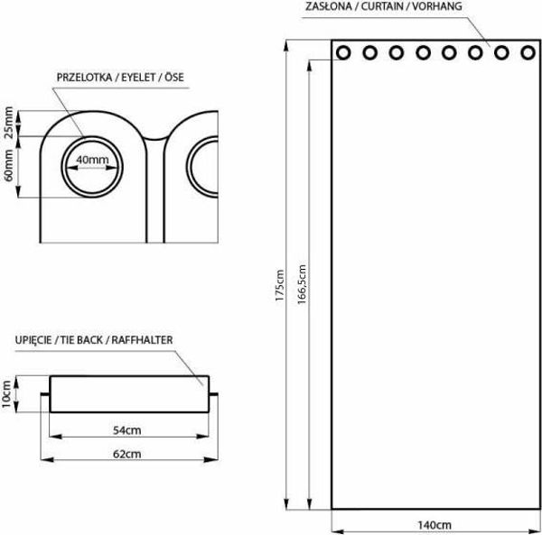 Κουρτίνα συσκότισης AmeliaHome με κρίκους Λευκό 7616863 4251758665805