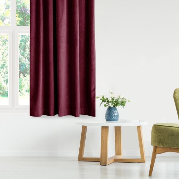 AmeliaHome Κουρτίνα VELVET κλασσικού στυλ με ταινία 140x245 κόκκινη