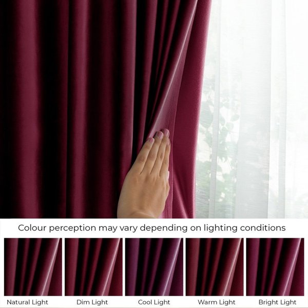 AmeliaHome Κουρτίνα VELVET κλασσικού στυλ με ταινία 140x245 κόκκινη