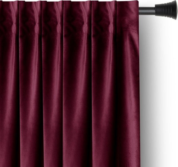 AmeliaHome Κουρτίνα VELVET κλασσικού στυλ με ταινία 140x245 κόκκινη