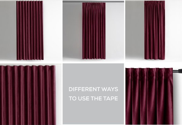 AmeliaHome Κουρτίνα VELVET κλασσικού στυλ με ταινία 140x245 κόκκινη