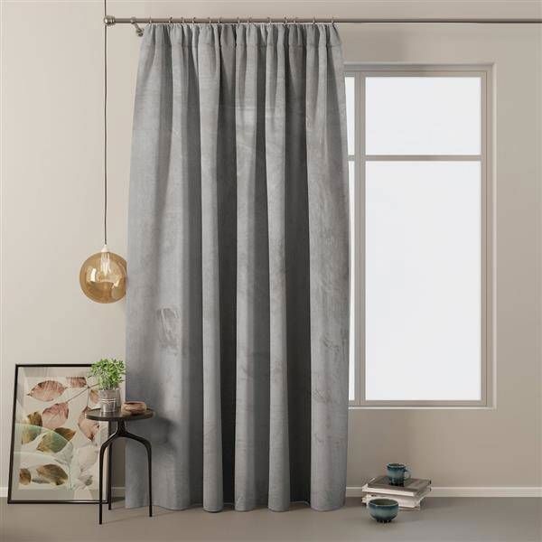 AmeliaHome Βελούδινη κουρτίνα σε Ασημί ταινία 140Χ245 7616935 4251758670168