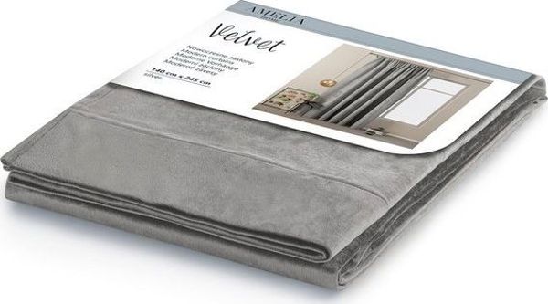 AmeliaHome Βελούδινη κουρτίνα σε Ασημί ταινία 140Χ245 7616935 4251758670168