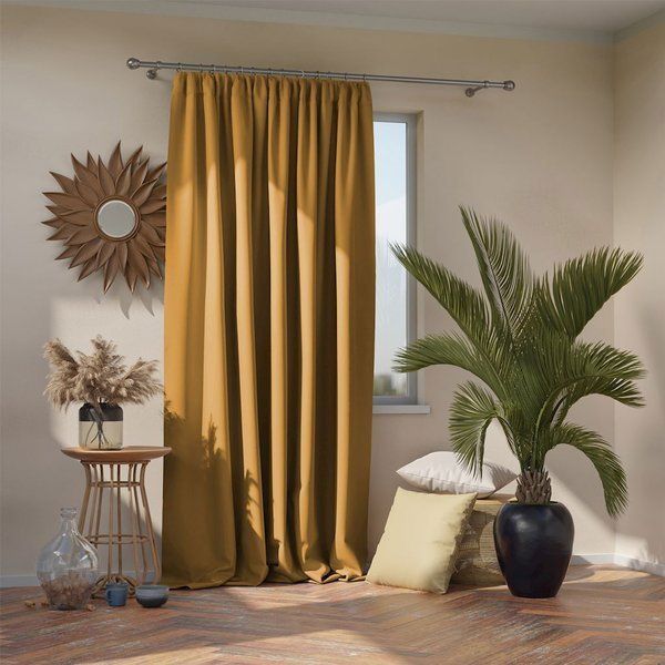 AmeliaHome Ζάσλονα Blackout να τασμι Musztardowy 140X270