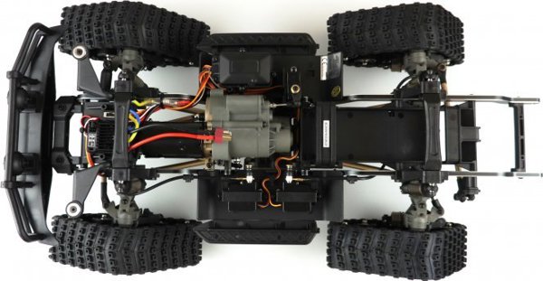 Amewi AMXRock RCX10PTS RC Αυτοκίνητο Αναρρίχησης Pick-Up Στρατιωτικό, Κλίμακα 1:10, RTR, Γκρι, 53cm
