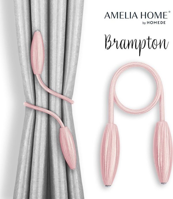 AmeliaHome Δέστρες για κουρτίνες AH BRAMPTON POWDERPINK 2 τεμάχια