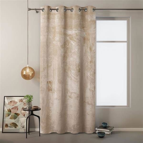 Κουρτίνα AmeliaHome Velvet με κρίκους Κρεμ 140X245