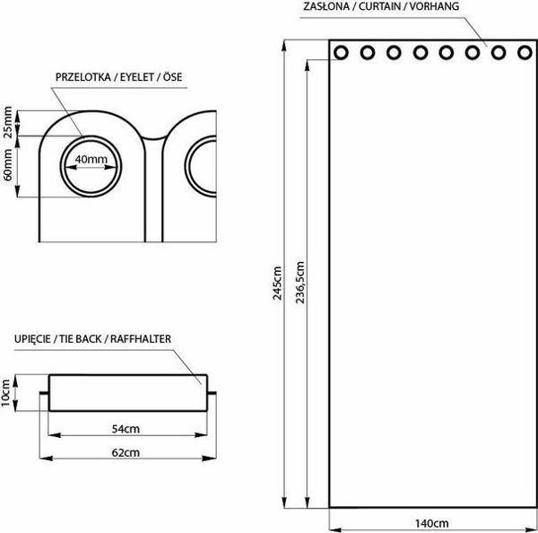 Κουρτίνα AmeliaHome Velvet με κρίκους Κρεμ 140X245