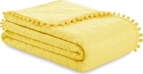 AmeliaHome AmeliaHome Καπιτονέ κάλυμμα με πομ πον MEADORE 240x260 μελί