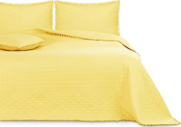 AmeliaHome AmeliaHome Καπιτονέ κάλυμμα με πομ πον MEADORE 240x260 μελί