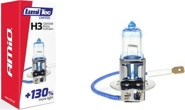 AMiO Λυχνία αλογόνου H3 12V 55W LumiTec LIMITED +130%