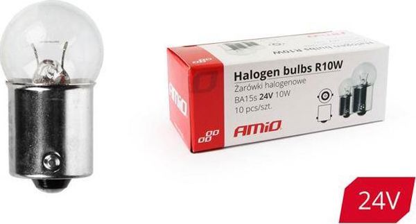 Λαμπτήρες αλογόνου AMiO R10W BA15s 24V 10τμχ.