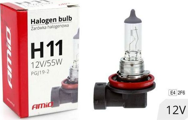 Λάμπα αλογόνου AMiO H11 12V 55W φίλτρο UV (E4)