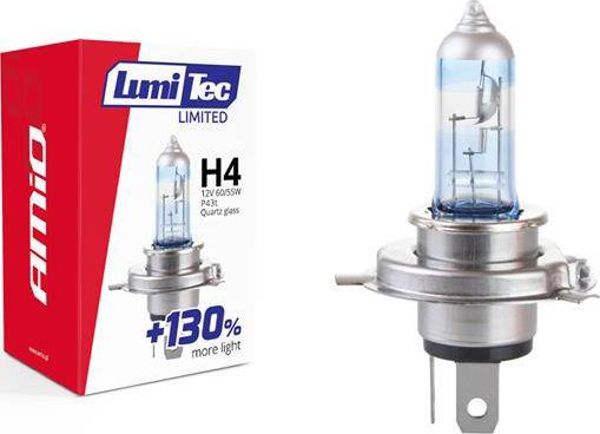 Λάμπα αλογόνου AMiO H4 12V 60/55W LumiTec LIMITED +130%