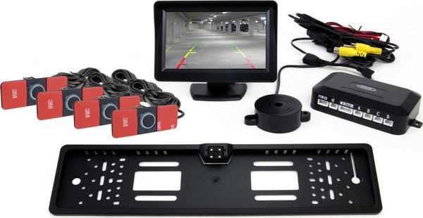 AMIO Σετ αισθητήρων tft 4,3" με κάμερα cam-402 led 4 μαύροι εσωτερικοί αισθητήρες