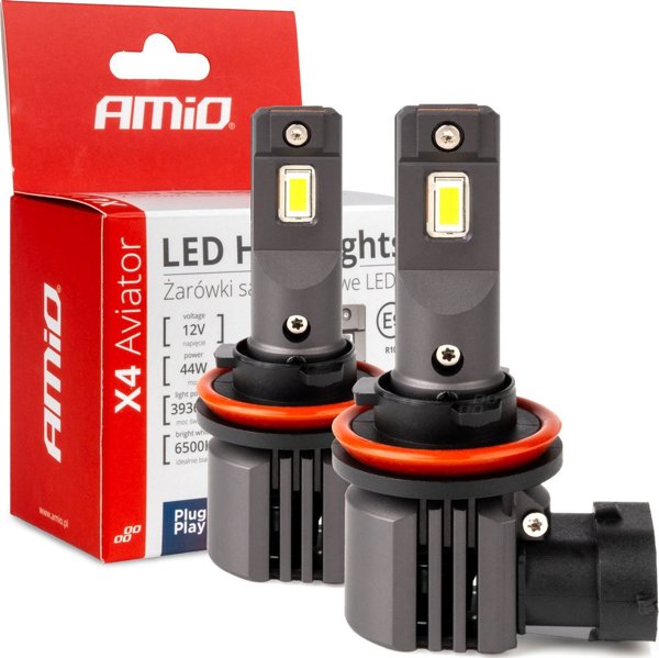Λαμπτήρες αυτοκινήτου LED σειρά x4 aviator h8 h9 h11 h16 6500k canbus AMIO-03765