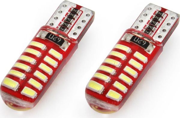 Λαμπτήρες LED AMIO W5W T10 24xSMD 3014 Silca (canbus)