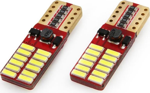 Λαμπτήρες LED AMIO W5W T10 24xSMD 4014 (canbus)