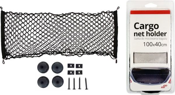 Δίχτυ Στερέωσης Αποσκευών AMiO 100x40 cm με Τσέπη και Λαβές για Πορτ Μπαγκάζ Αυτοκινήτου