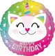 Amscan Μπαλόνι Foil Happy Birthday Λευκή Γάτα, 45cm