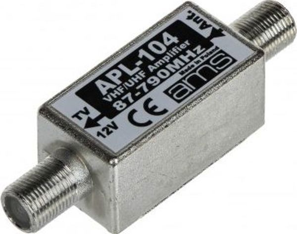 Ενισχυτής Κεραίας AMS APL-104 FM/VHF/UHF, 12V, για Τηλεοπτικό Σήμα