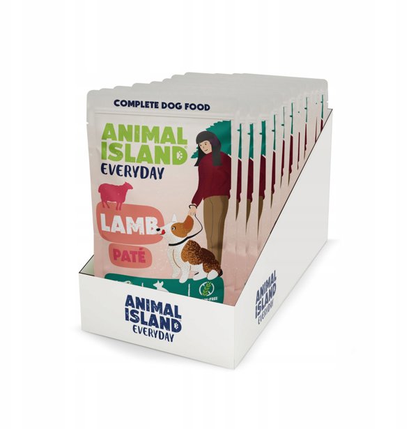 ANIMAL ISLAND Everyday αρνί, πατέ, φακελάκι σκύλου 10τμχ x 150g
