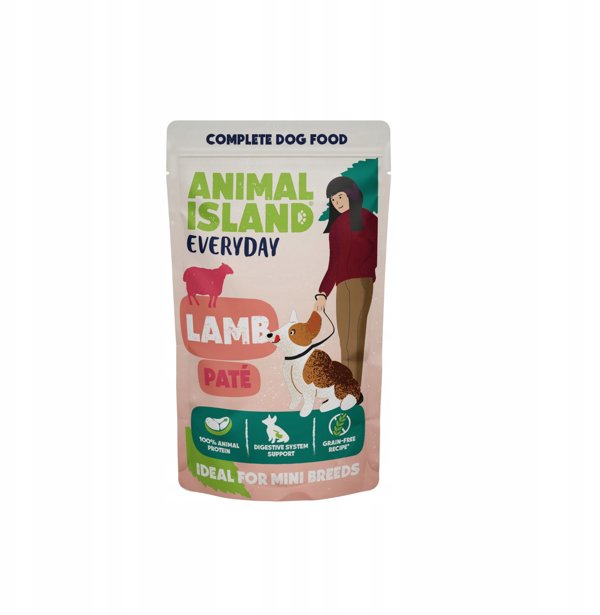 ANIMAL ISLAND Everyday αρνί, πατέ, φακελάκι σκύλου 10τμχ x 150g