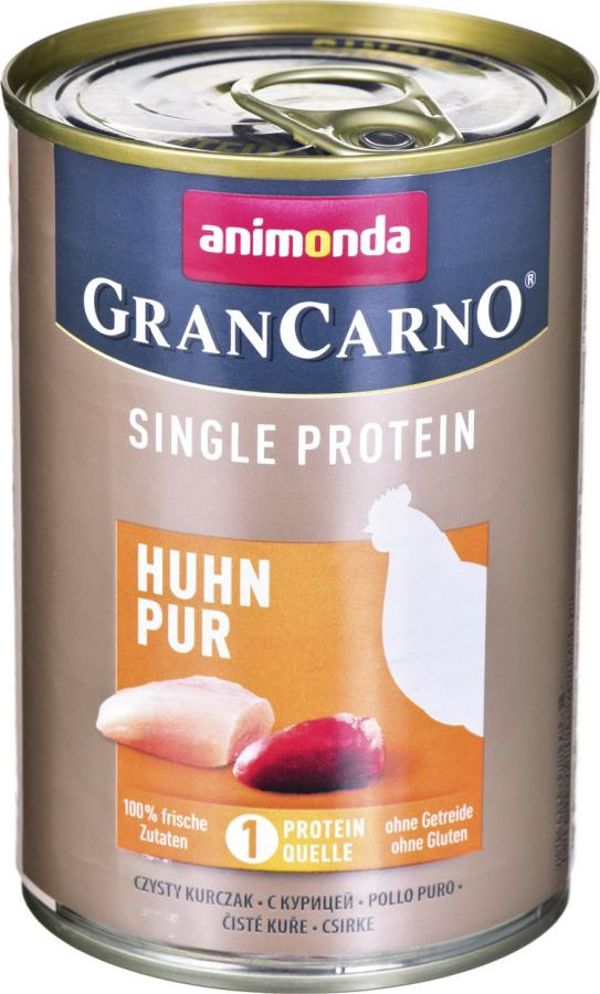 Animonda GranCarno Single Protein γεύση: κοτόπουλο - κονσέρβα 400 g