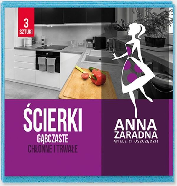 Anna Zaradna Σφουγγαράκια Καθαρισμού από Κυτταρίνη, 3 Τεμάχια, Πολυχρηστικά