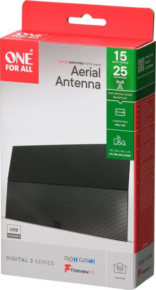 Κεραία RTV One For All One for All SV9432 DVB-T2 Εσωτερική κεραία