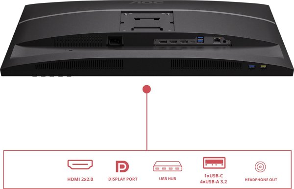 AOC E4 U27E4CV monitor komputerowy 68,6 cm (27") 3840 x 2160 px 4K Ultra HD LED Czarny