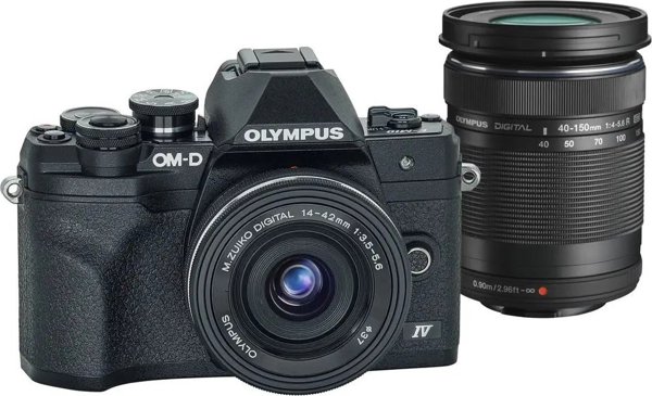 Φωτογραφική μηχανή Olympus OM-D E-M10 Mark IV Μαύρη + 14-42mm EZ Pancake + 40-150mm f/4-5.6 R (V207134BE000)