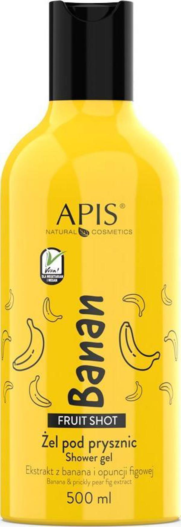 Apis Fruit Shot Αφρόλουτρο Μπανάνα, Ενυδατικό Τζελ Καθαρισμού Σώματος, 500ml