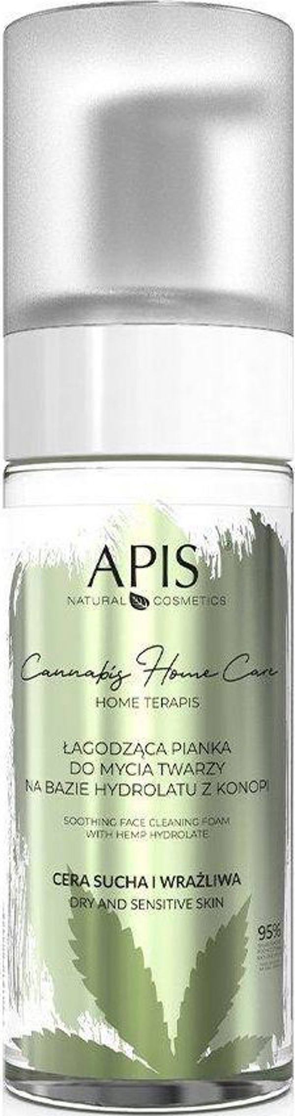 Apis Cannabis Home Care καταπραϋντικός αφρός καθαρισμού προσώπου με βάση το υδρολάτο κάνναβης 150ml