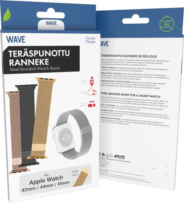Apple Μπανγίνε πλέγμα από ανοξείδωτο ατσάλι, Apple Watch 42 mm / 44 mm / 45 mm, χρυσό