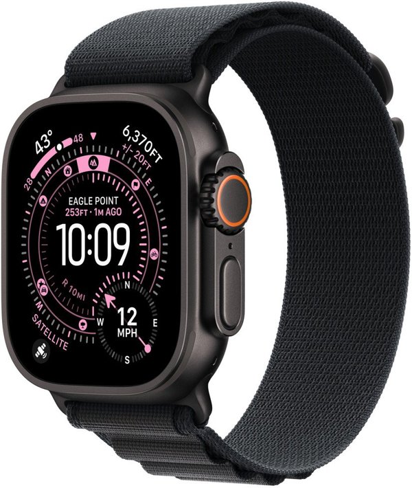 APPLE 49mm Black Alpine�Loop -�Large - Black Titanium Finish