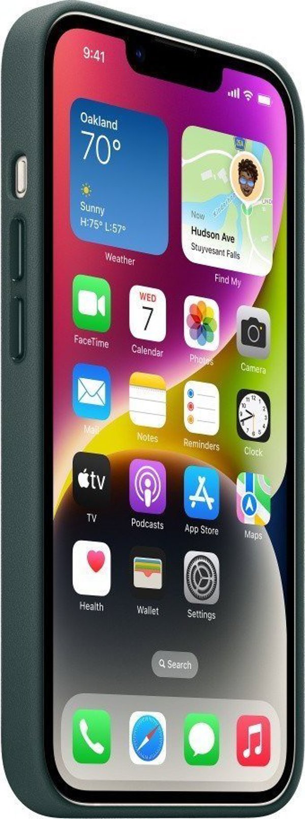 Apple Apple Δερμάτινη θήκη με MagSafe για iPhone 14 – δασικό πράσινο