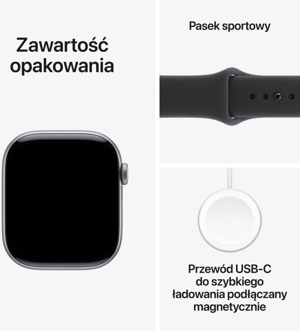 Apple Watch Series 11 GPS + Cellular 42mm Kosminė pilka Aliuminio Case with Black Sport Band - M/L