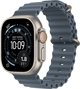 Apple Watch Ultra 3 (GPS + Cellular) 49 mm φυσικό τιτάνιο και μπλε Ocean λουράκι