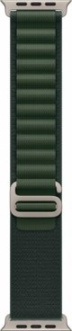 Apple Apple 49mm Σκούρο Πράσινο Alpine Loop - Μεσαίο - Φυσικό Φινίρισμα Τιτανίου