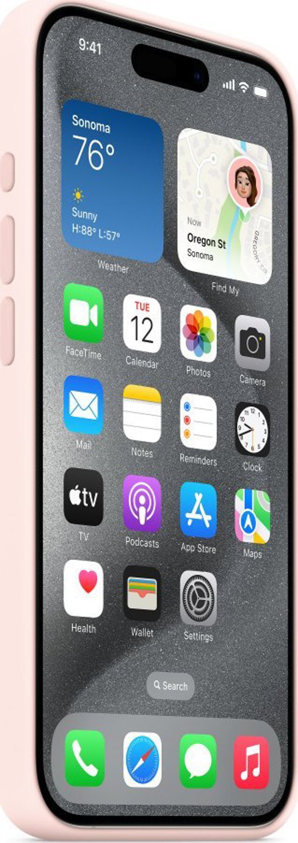 Θήκη σιλικόνης Apple με MagSafe για iPhone 15 Pro - ανοιχτό ροζ